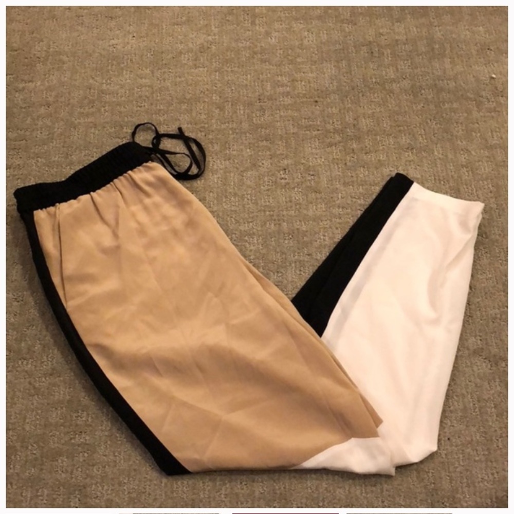 Tibi Colorblock Panel Silk Joggers - Picture 2 of 2